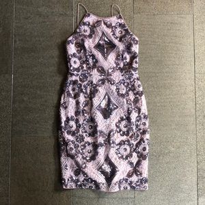 Aidan Mattox mini cocktail mauve sequent dress.